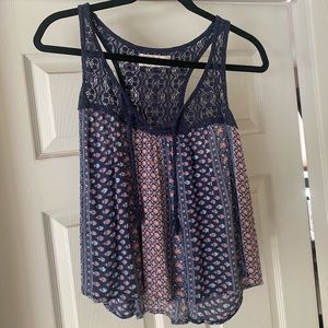 Boho Flowy Lacy Pattern Tank Top